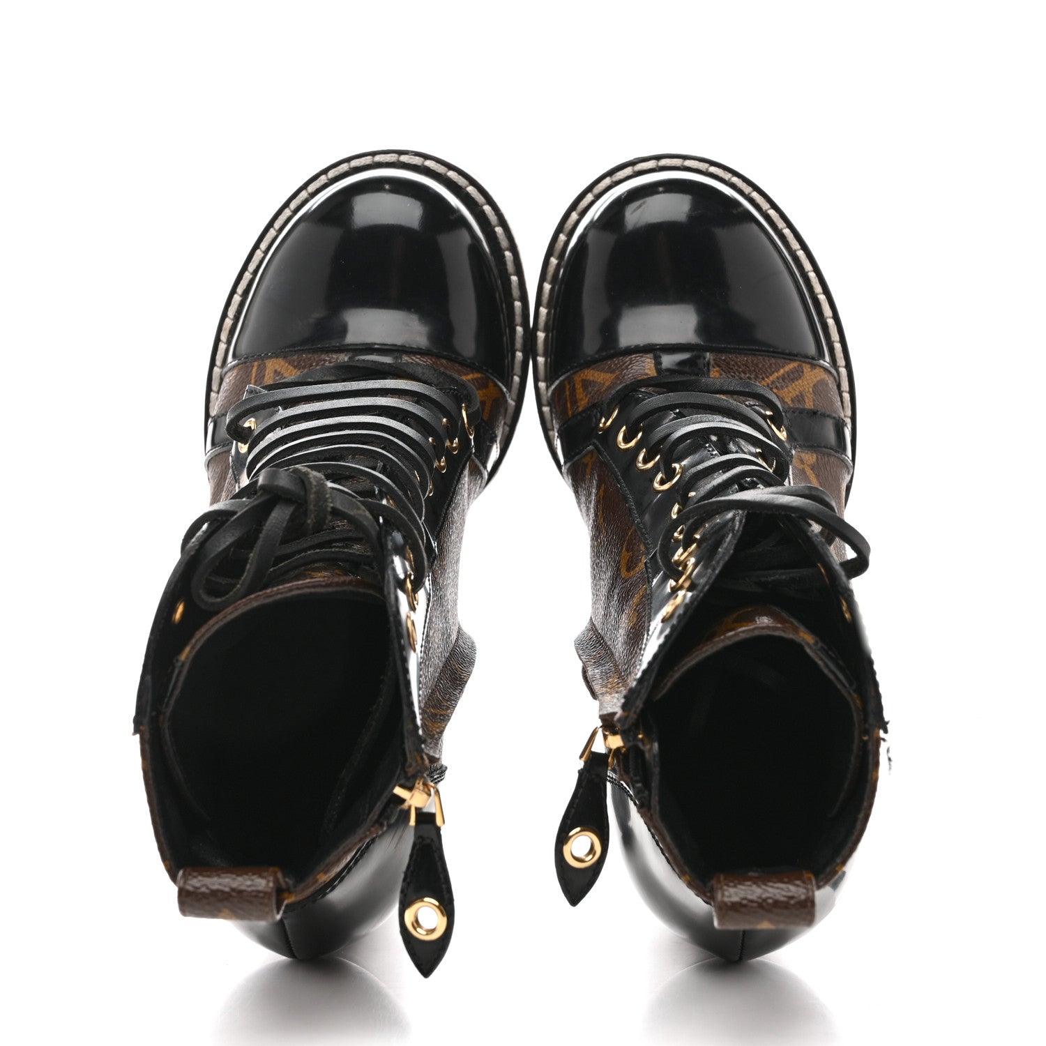 Louis Vuitton Patent Calfskin Monogram Star Trail Ankle Boots 36 Black 2 of 14