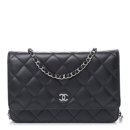 Chanel Lambskin Quilted Wallet On Chain WOC Black 1 of 10