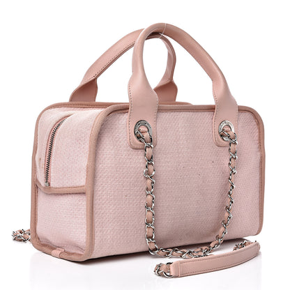 Chanel Canvas Deauville Small Bowling Bag Light Pink 2 of 17