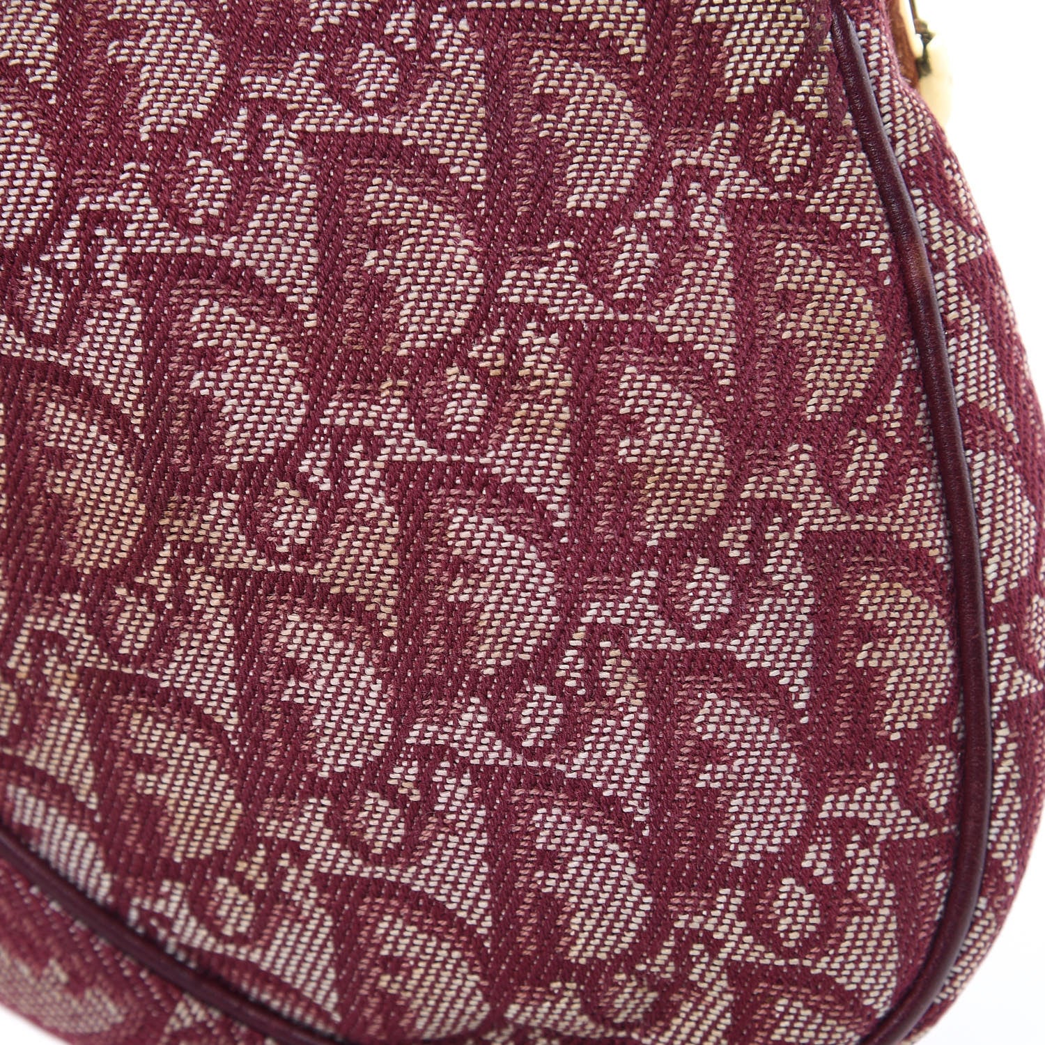 Christian Dior Monogram Mini Saddle Pochette Burgundy 9 of 12