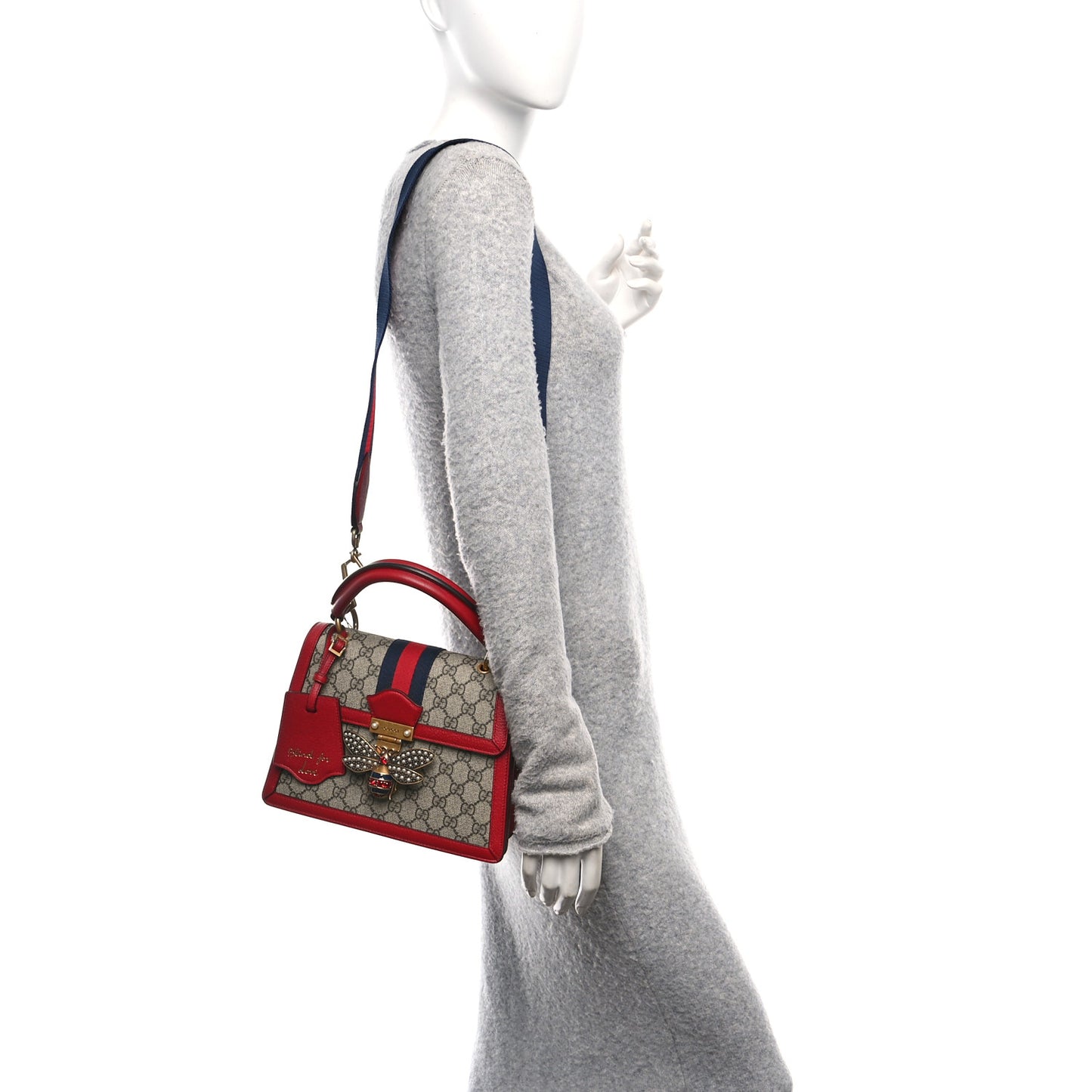 GG Supreme Monogram Small Queen Margaret Top Handle Bag Red