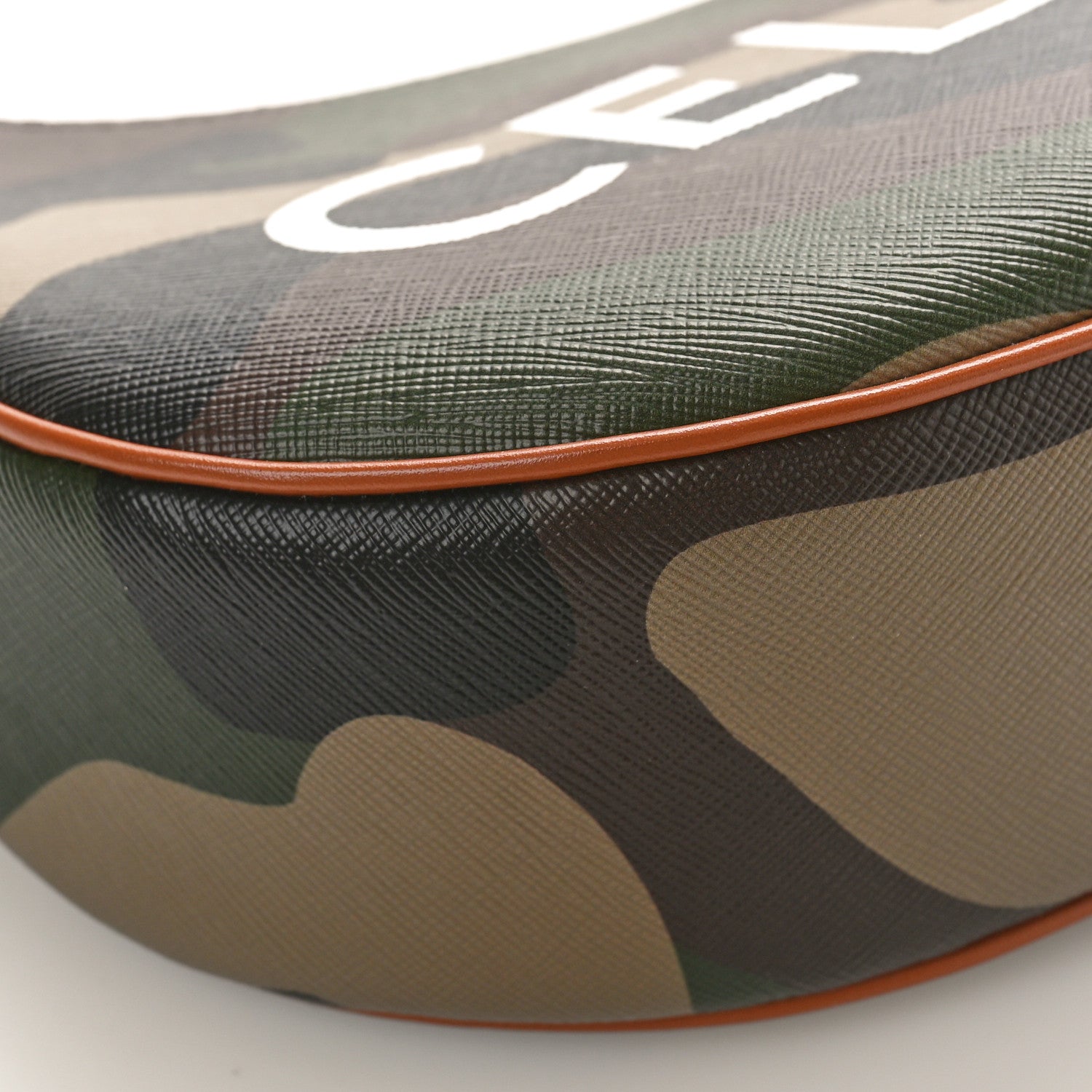 Celine Canvas Calfskin Camouflage Ava Logo Triomphe Shoulder Bag Khaki 6 of 7