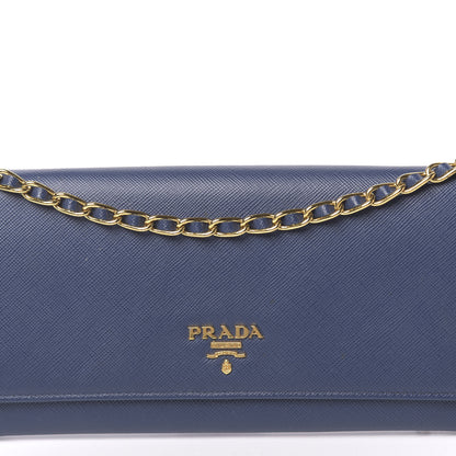 Prada Saffiano Metal Oro Chain Wallet Baltico 10 of 10