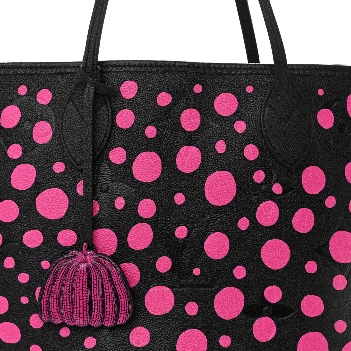 LV X YK Empreinte Infinity Dots Neverfull MM Black Fuchsia