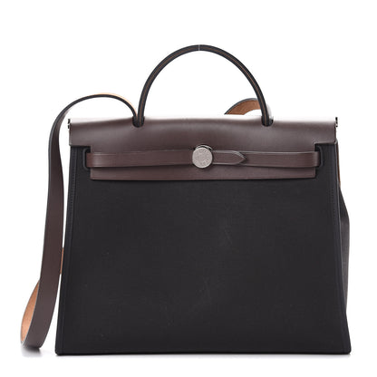 Hermes Toile Vache Hunter Herbag Zip 31 PM Black Ebene 2 of 12
