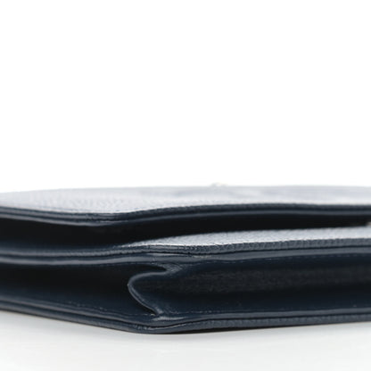 Chanel Caviar Timeless CC Wallet On Chain WOC Dark Blue 9 of 12