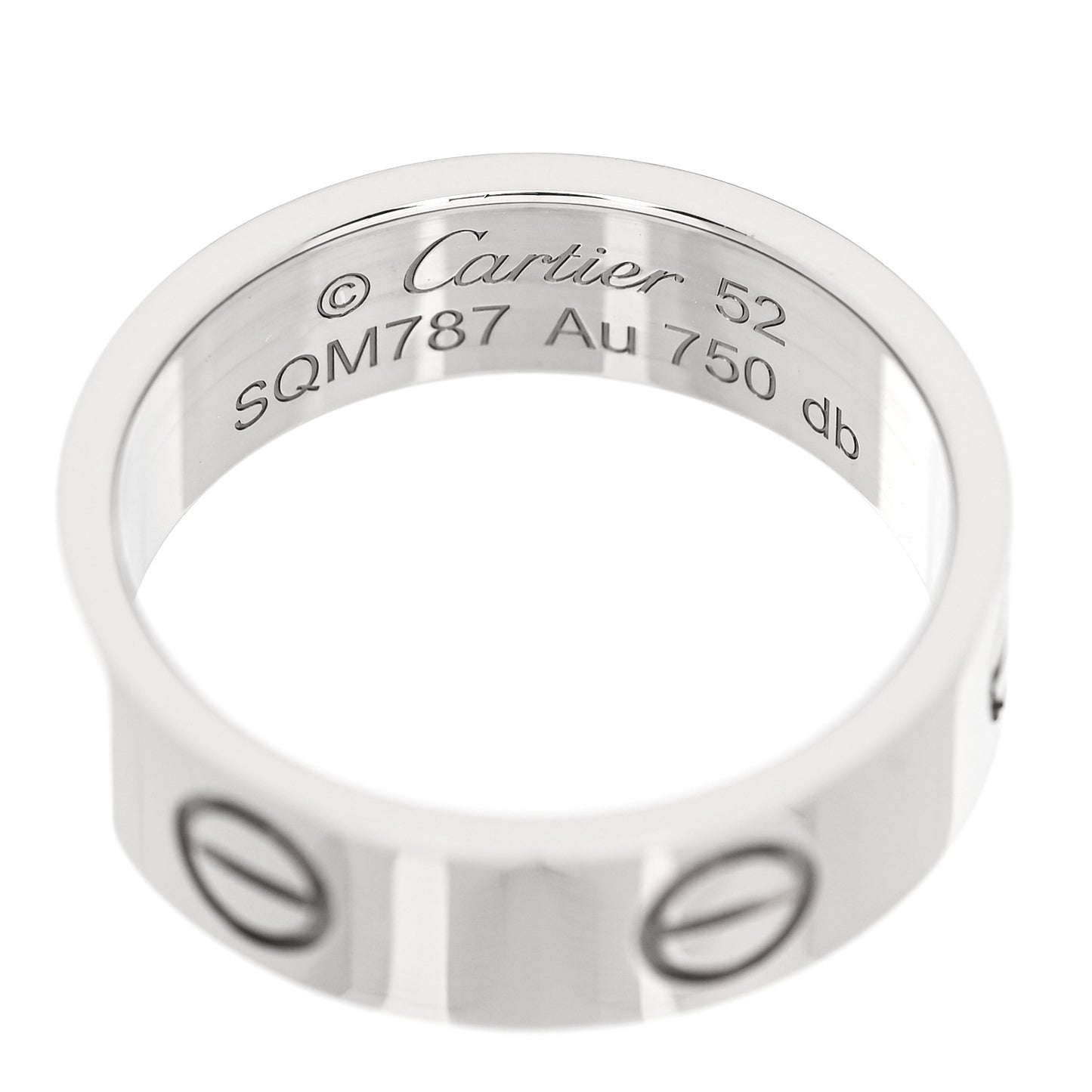 18K White Gold 5.5mm LOVE Ring 52 6