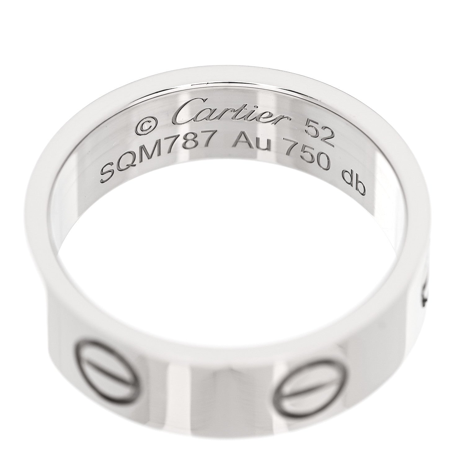 Cartier 18K White Gold 5.5mm LOVE Ring 52 6 4 of 5