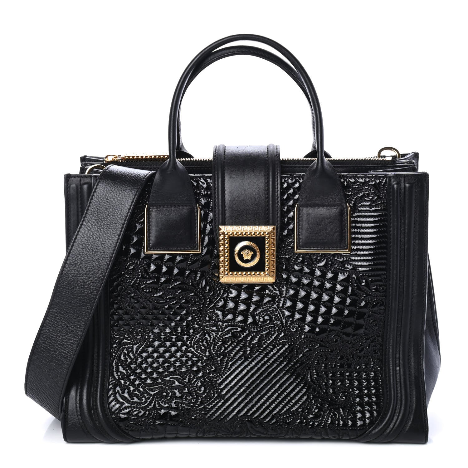 Versace Patent Micro Vanitas Icon Handbag Black 1 of 4