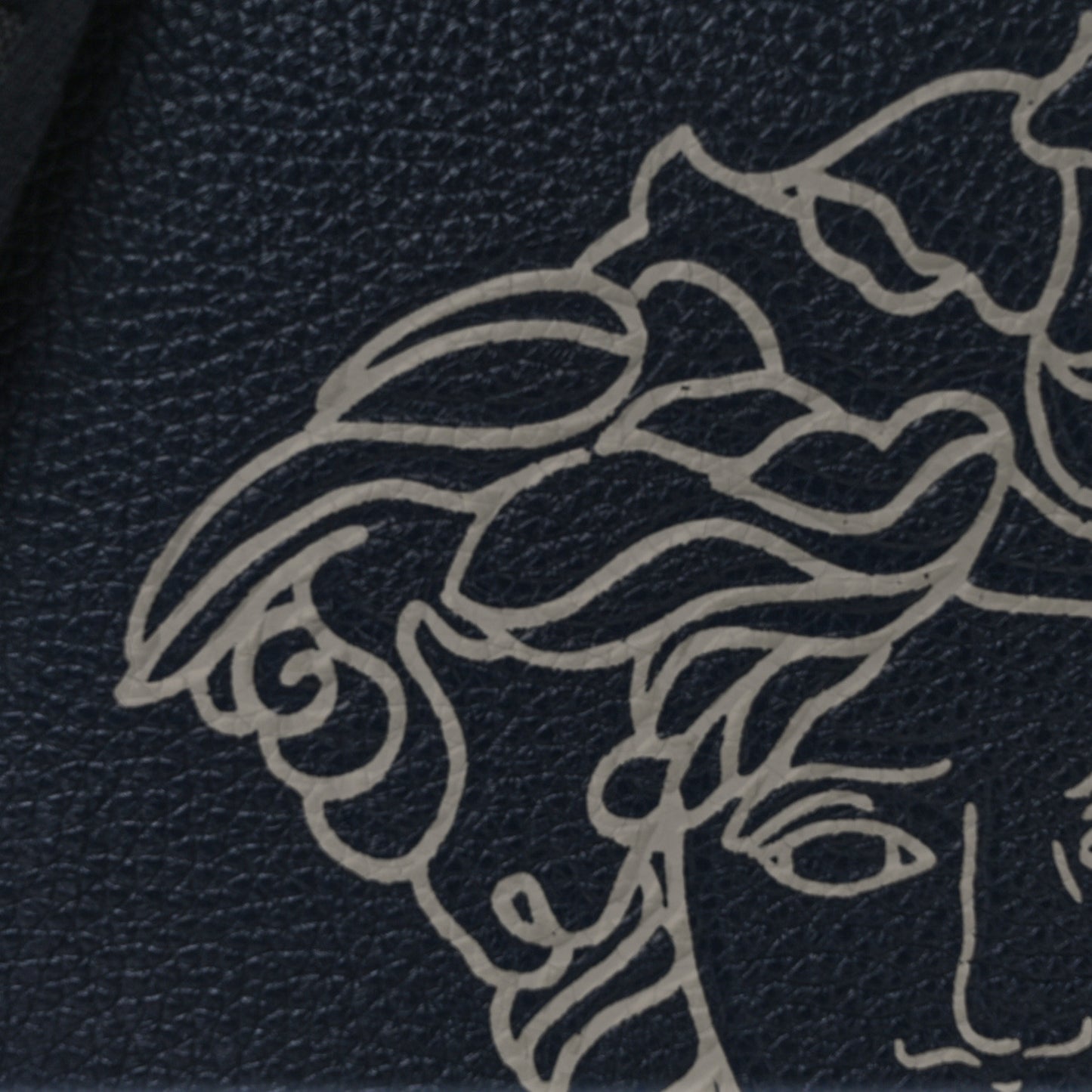 Grained Calfskin Pop Medusa Messenger Bag Blue Nights Cloud