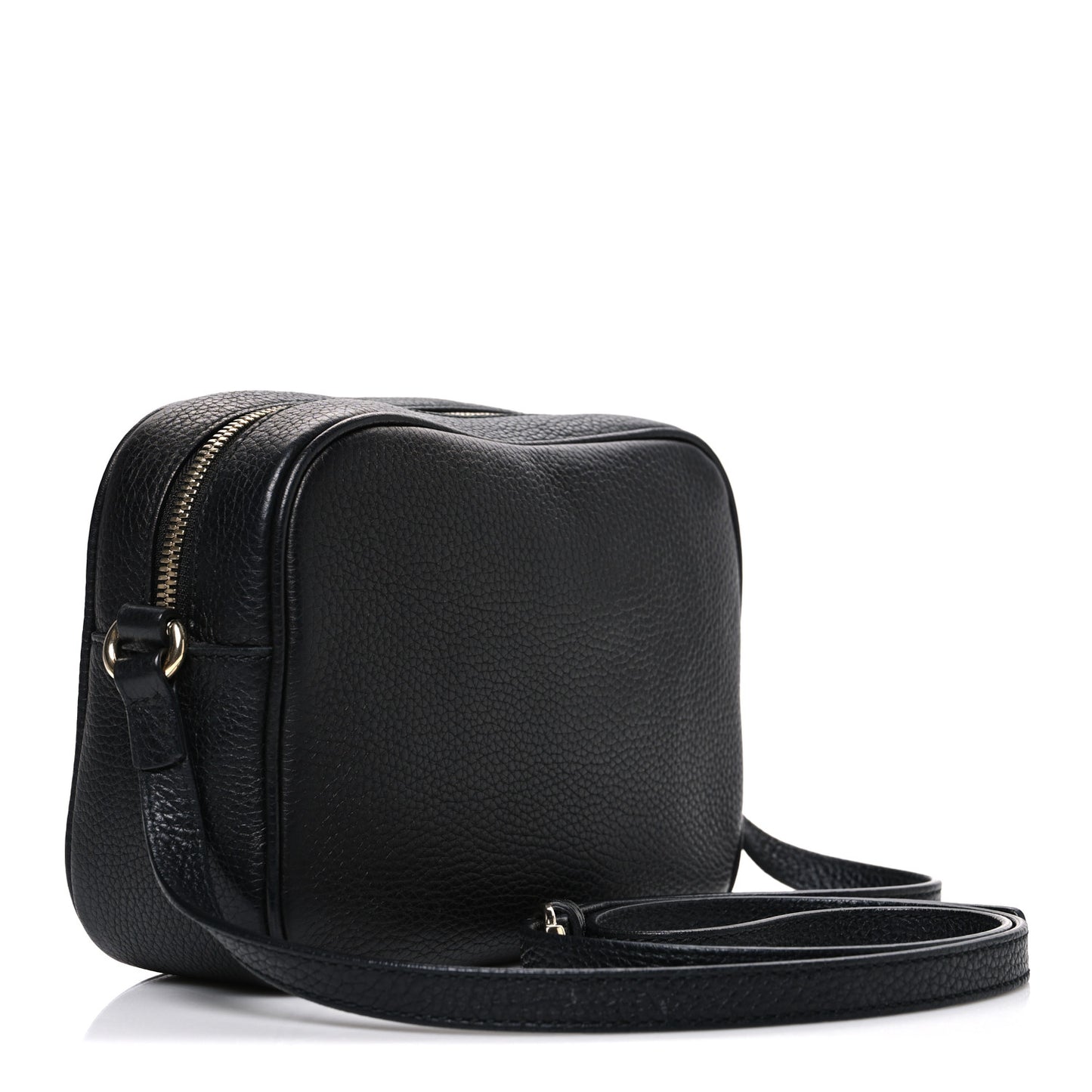 Pebbled Calfskin Small Soho Disco Bag Black