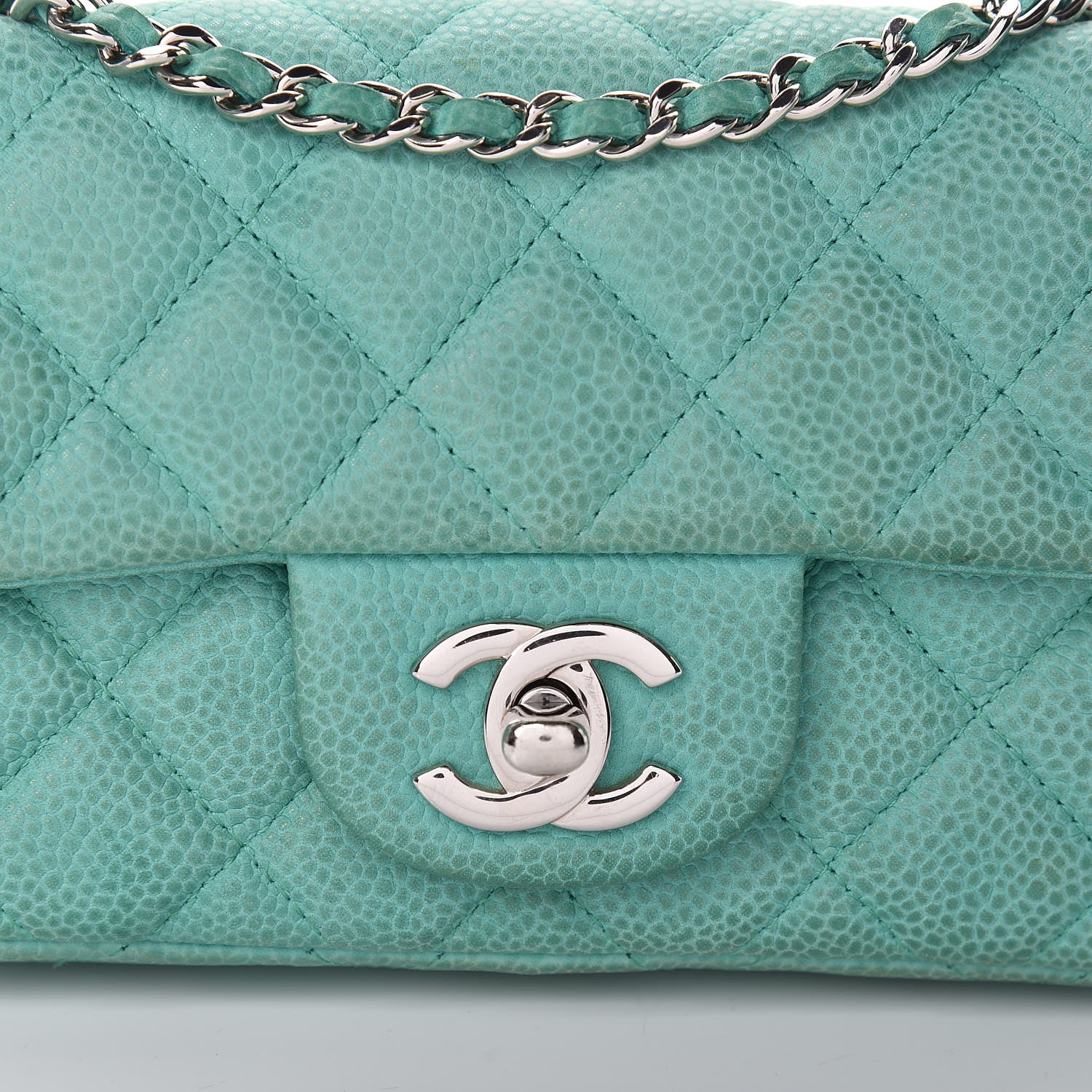 Chanel Caviar Quilted Extra Mini Flap Green 12 of 22
