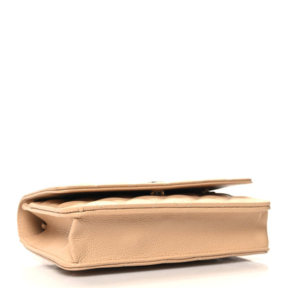 Chanel Caviar Quilted Wallet on Chain WOC Beige 4 of 11
