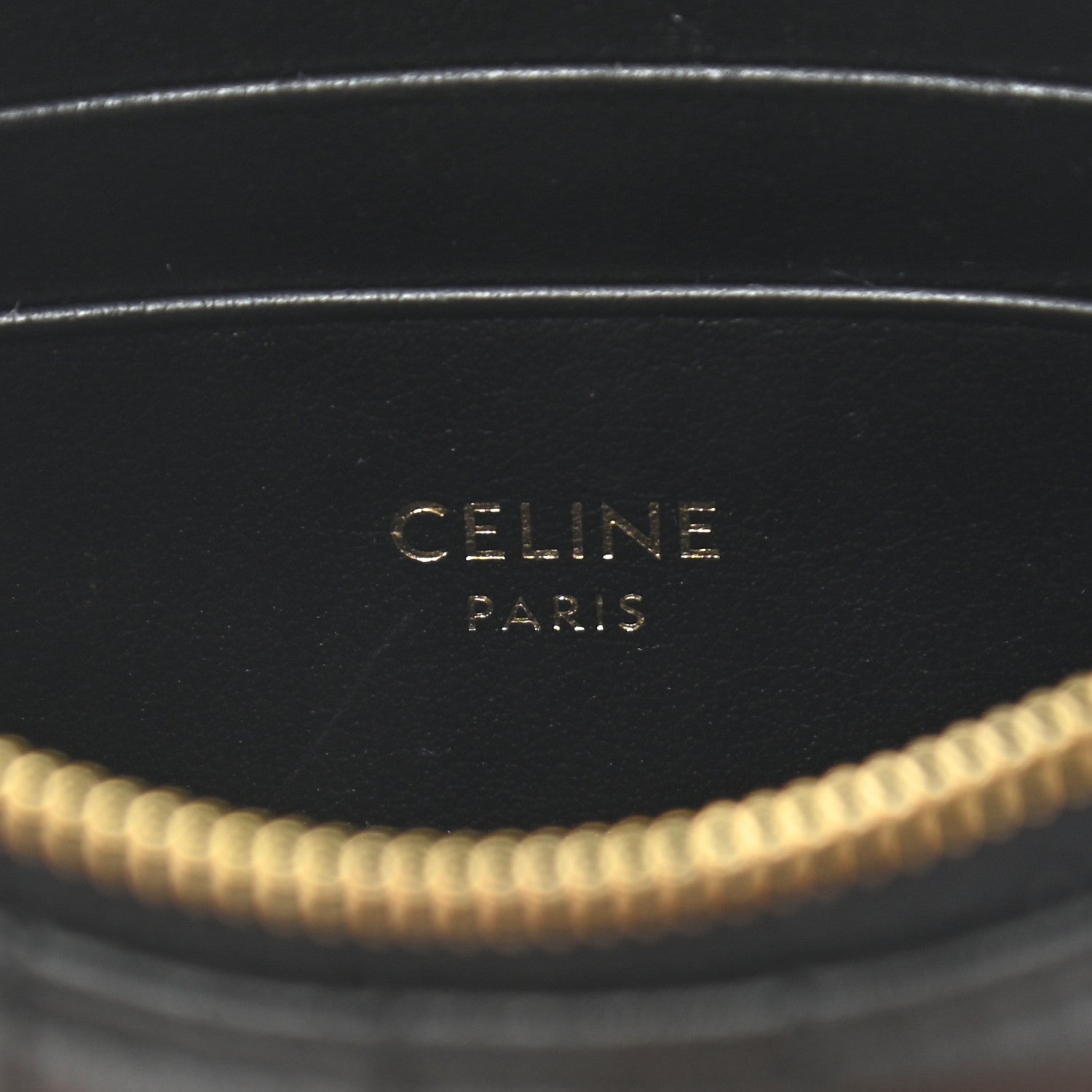 Celine Calfskin Quilted C Charm Coin Card Pouch Black 6 of 9