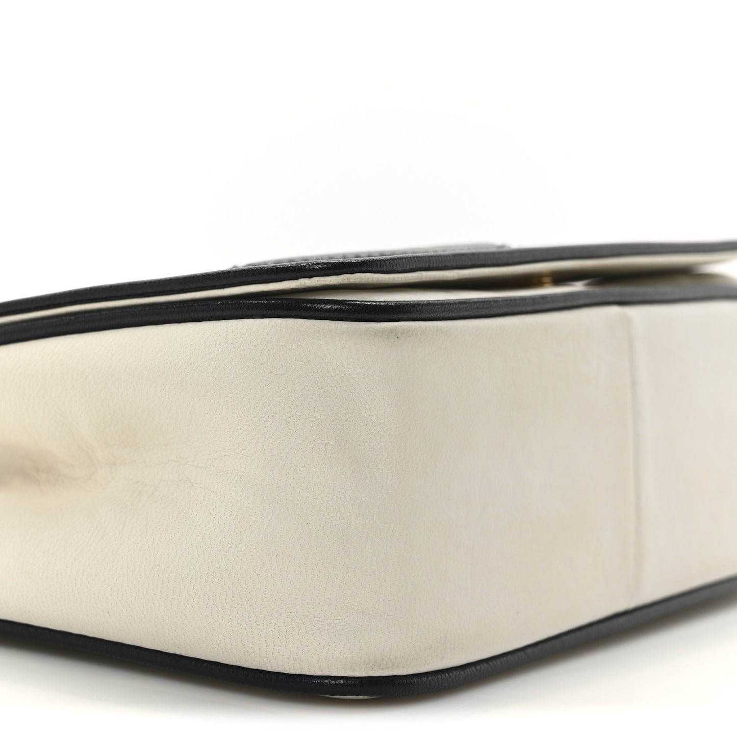 Lambskin Quilted CC Flap Bag White Black