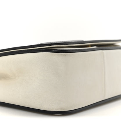 Chanel Lambskin Quilted CC Flap Bag White Black 10 of 12