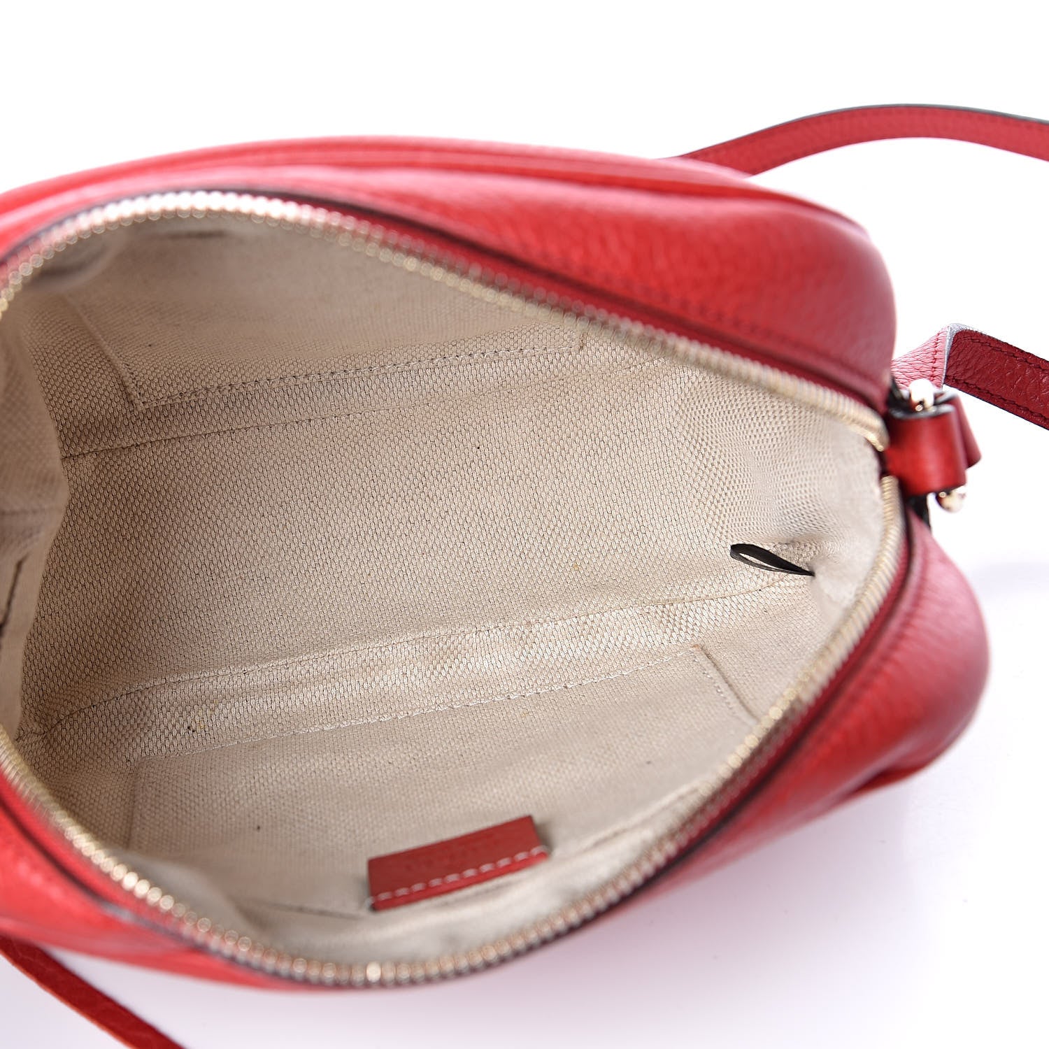 Gucci Pebbled Calfskin Small Soho Disco Bag Tabasco Red 5 of 11