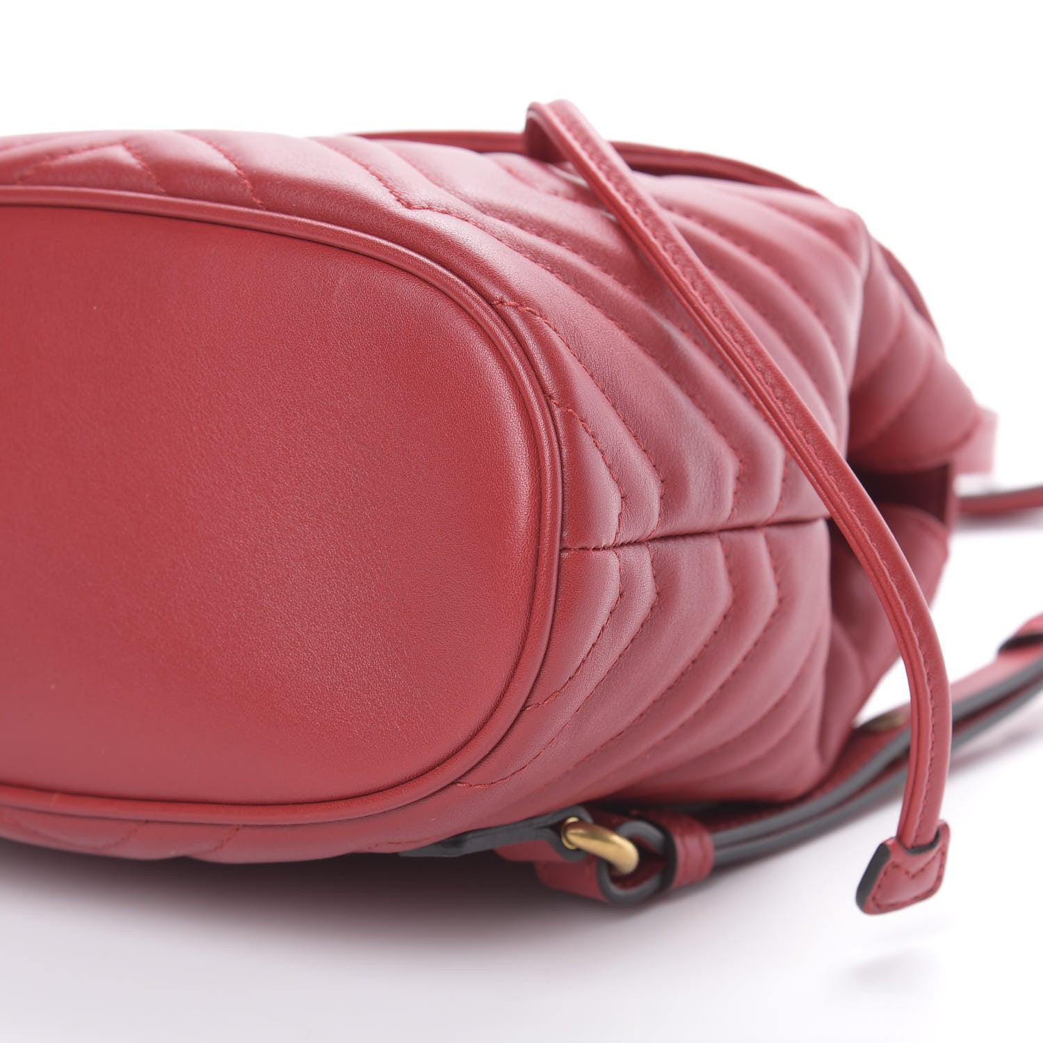 Gucci Calfskin Matelasse GG Marmont Flap Backpack Hibiscus Red 9 of 10