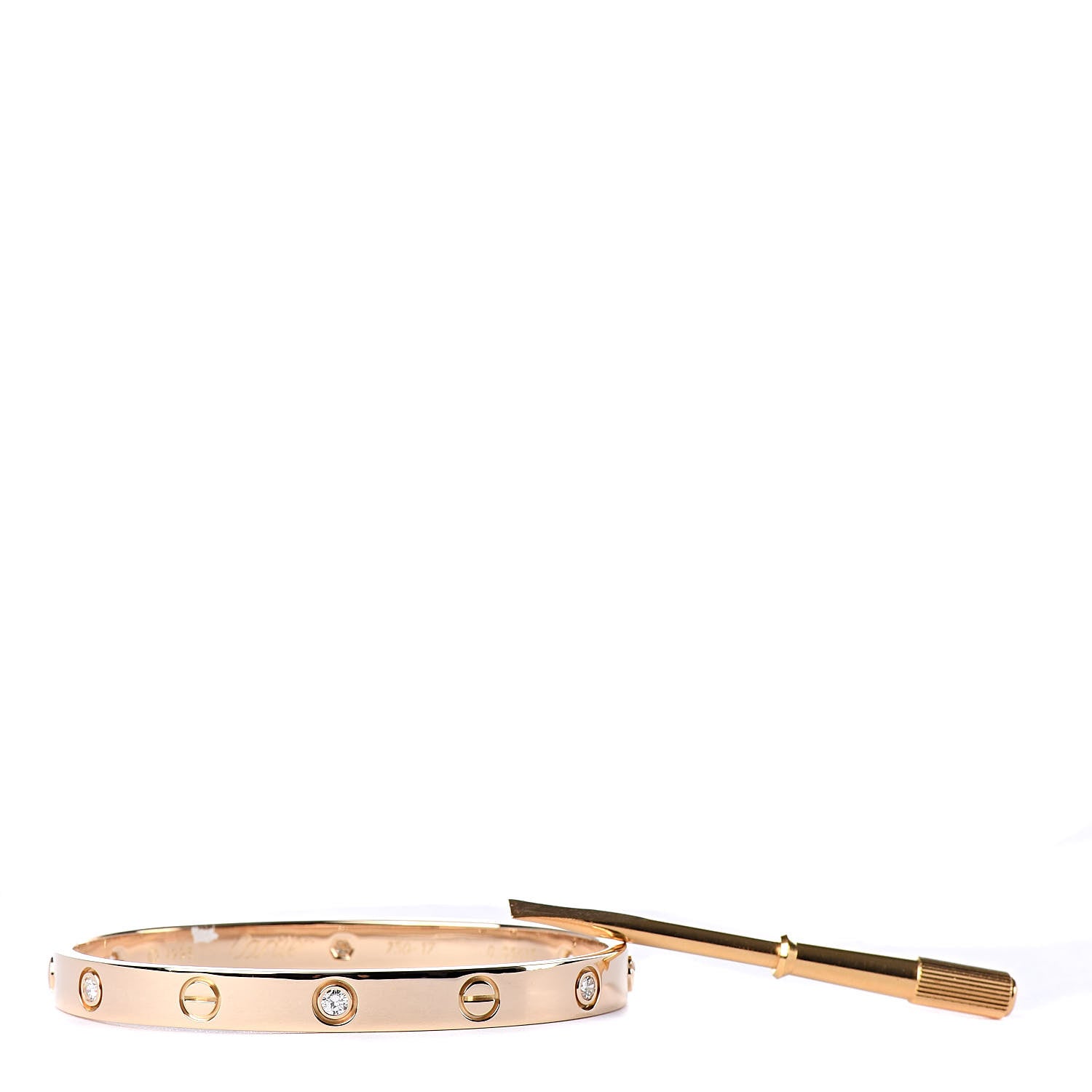 Cartier 18K Yellow Gold 6 Diamond LOVE Bracelet 17 5 of 6
