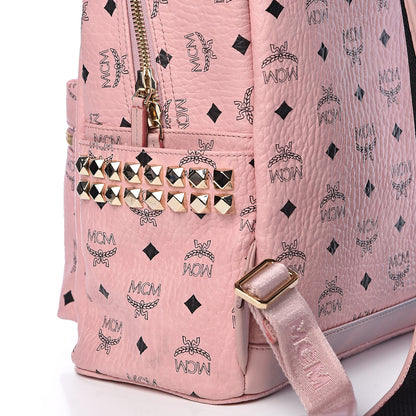 MCM Visetos Small Side Stud Stark Backpack Pink 11 of 17