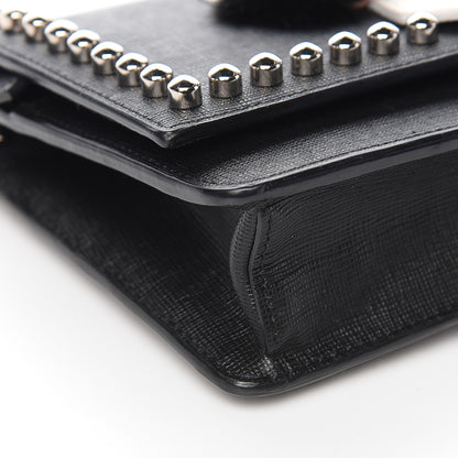 Fendi Vitello Elite Mink Fur Studded Karlito Tube Wallet on Chain Black 8 of 10