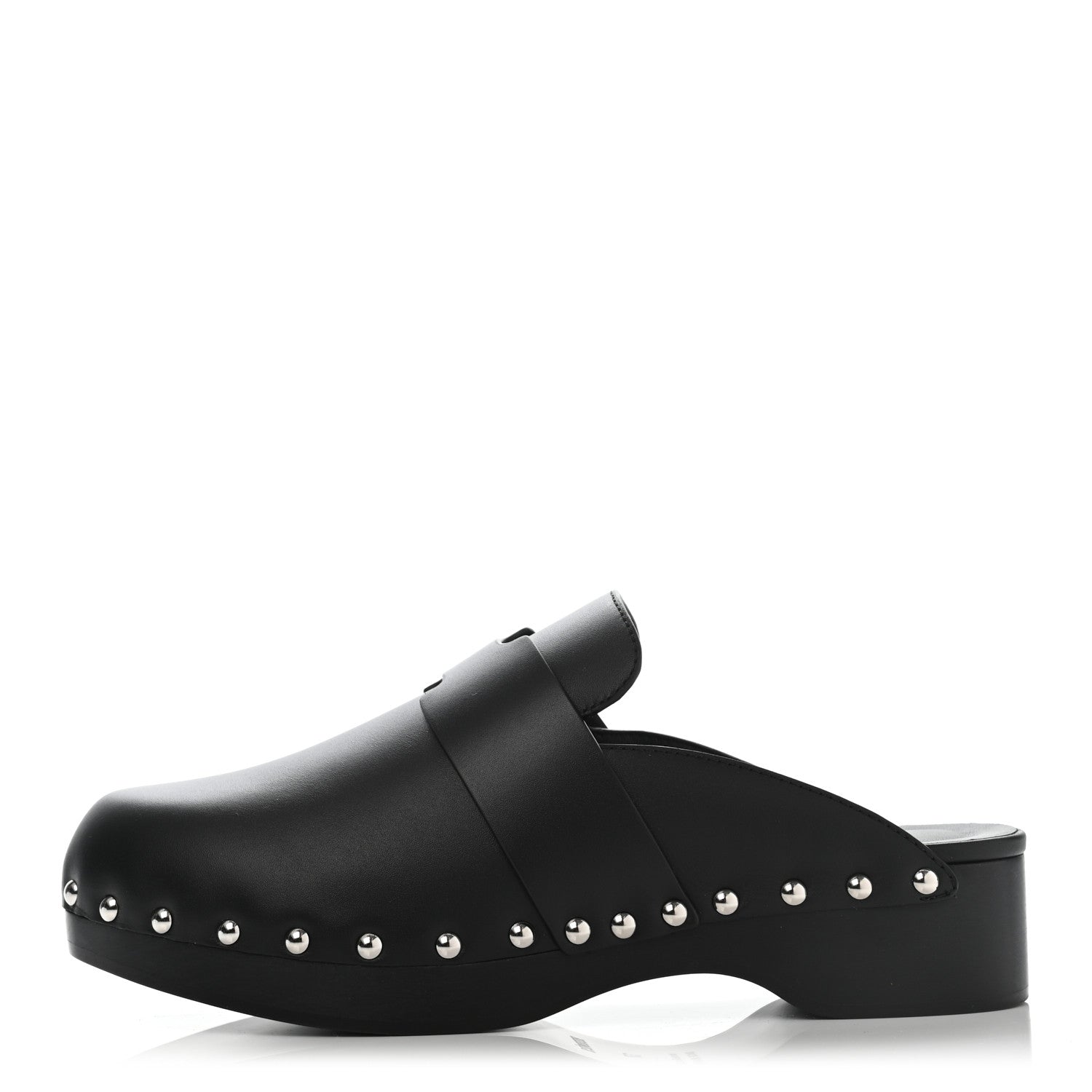 Hermes Calfskin Calya Mules 37 Black 1 of 7