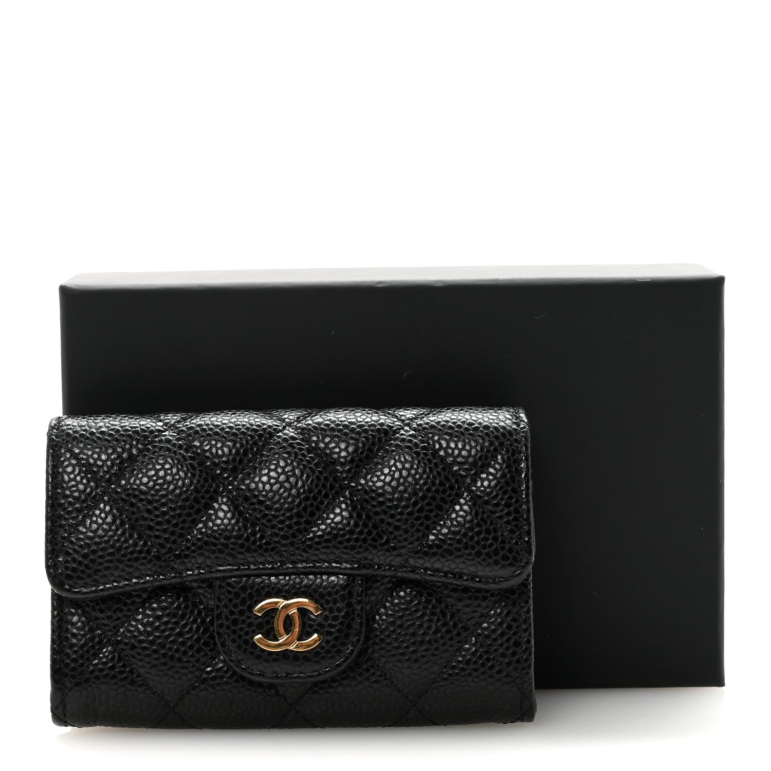 Chanel Caviar Quilted Flap Card Holder Wallet Black 9 of 9