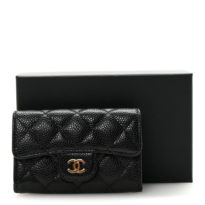 Chanel Caviar Quilted Flap Card Holder Wallet Black 9 of 9