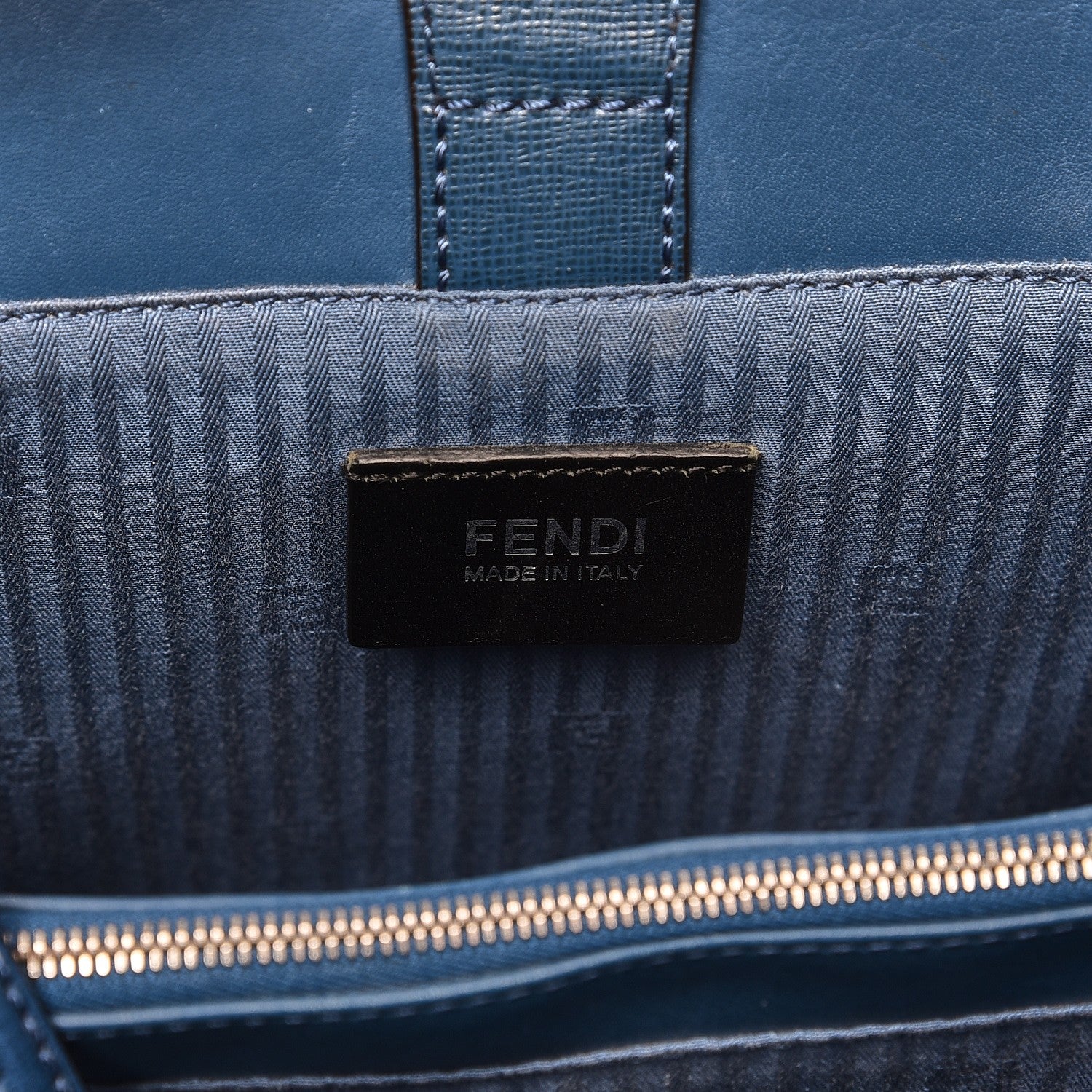 Fendi Vitello Elite Petite 2Jours Tote Blue Cobalto 7 of 11