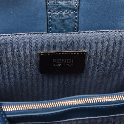 Fendi Vitello Elite Petite 2Jours Tote Blue Cobalto 7 of 11