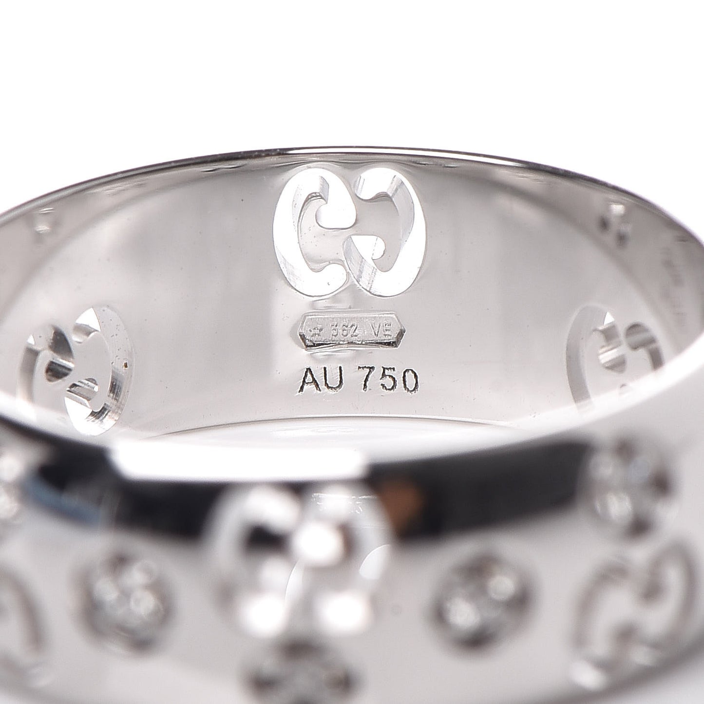 18K White Gold Diamond 6mm Icon Band Ring 50 5.25