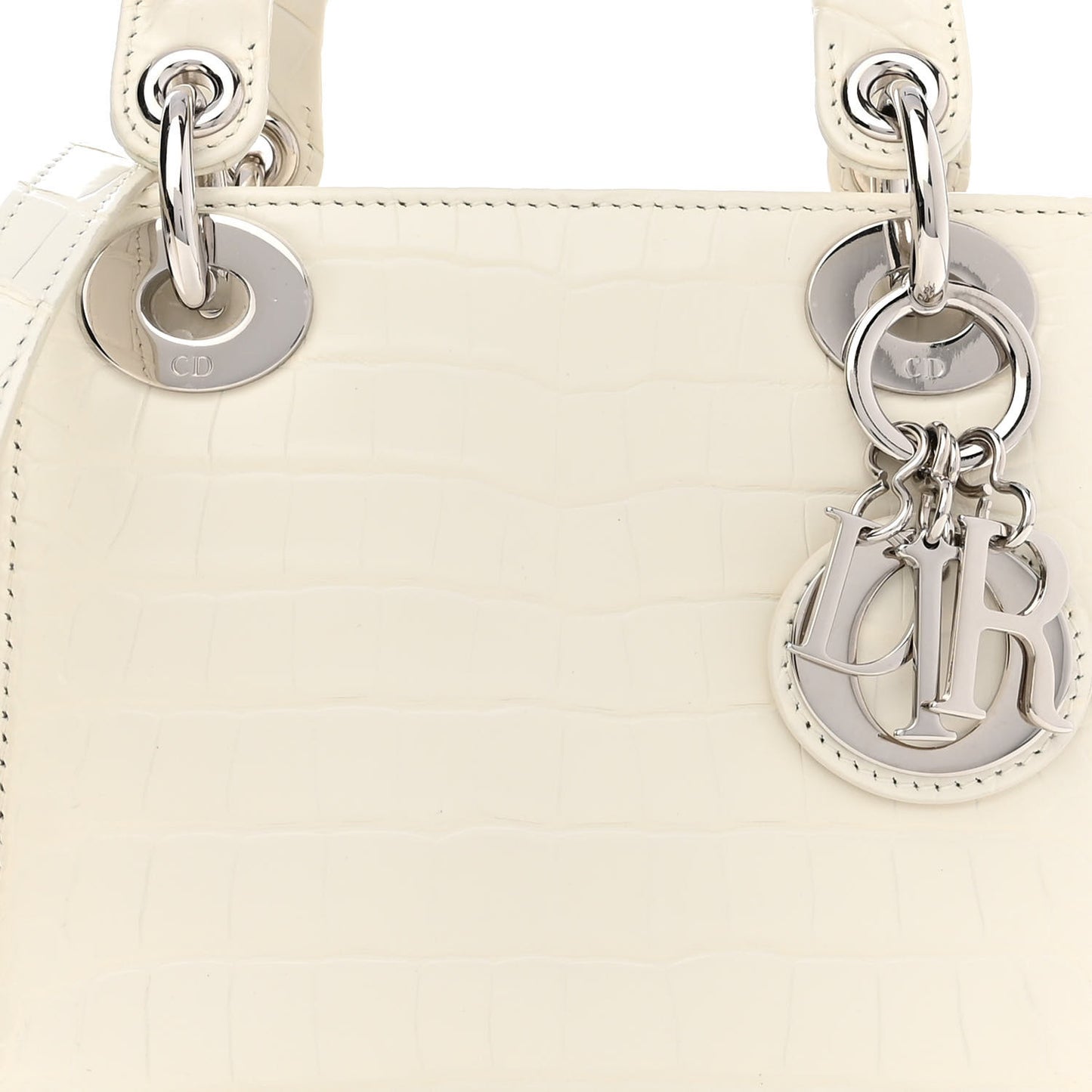 Alligator Mini Lady Dior White