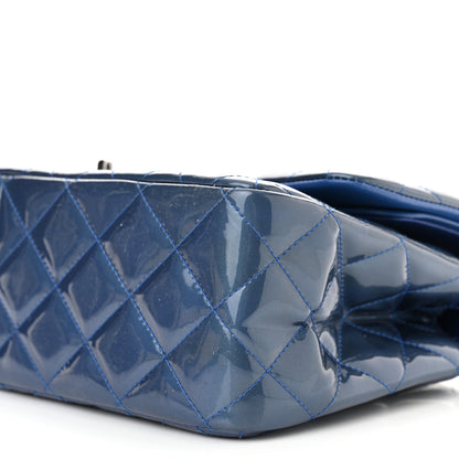 Chanel Patent Quilted Jumbo Double Flap Blue 9 of 9