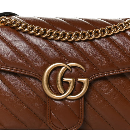 Gucci Azalea Calfskin Matelasse Diagonal Small GG Marmont Shoulder Bag Cuir 9 of 13
