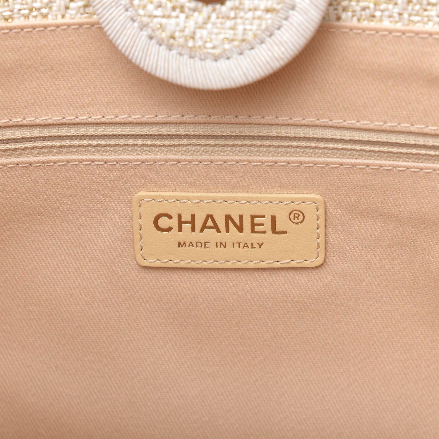 Chanel Lurex Boucle Small Deauville Tote Ivory 7 of 9