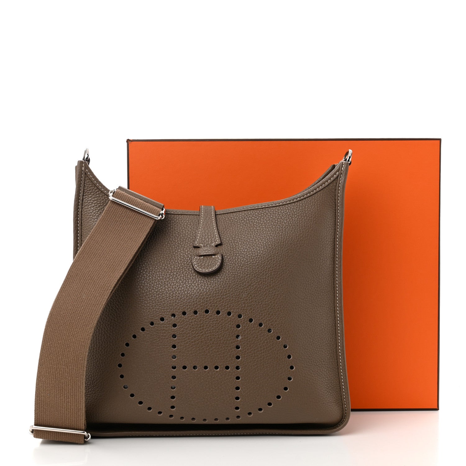 Hermes Taurillon Clemence Evelyne III PM Etoupe 11 of 11