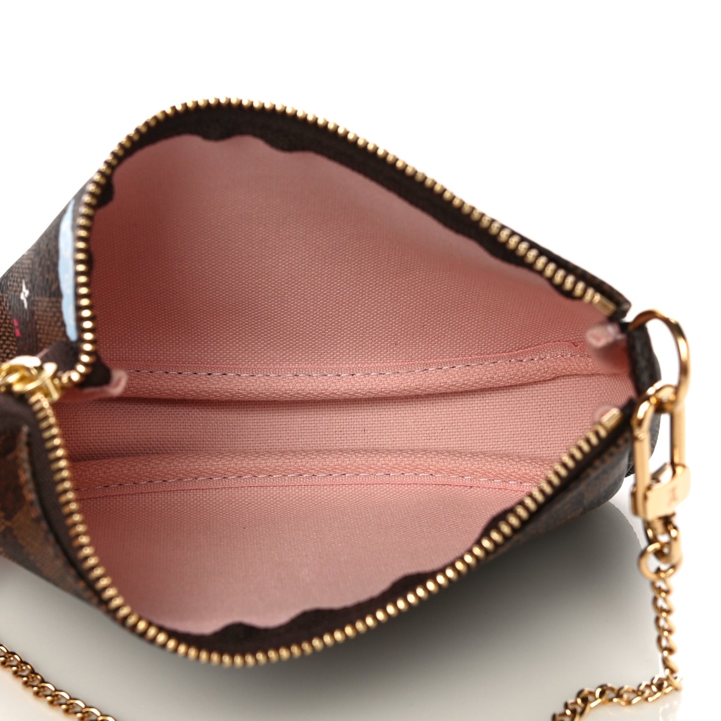 Damier Ebene 2020 Christmas Animation Big Wheel Mini Pochette Accessories Rose Ballerine