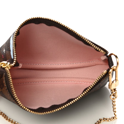 Louis Vuitton Damier Ebene 2020 Christmas Animation Big Wheel Mini Pochette Accessories Rose Ballerine 5 of 11