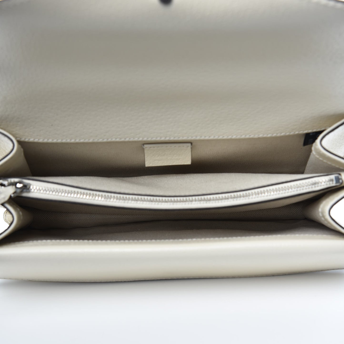 Textured Calfskin Crystal Small Dionysus Shoulder Bag Mystic White