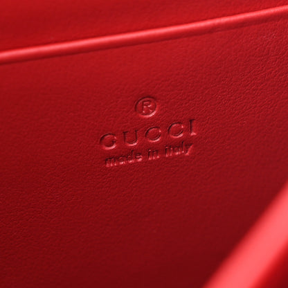 Gucci Calfskin Matelasse GG Marmont Chain Wallet Hibiscus Red 6 of 15