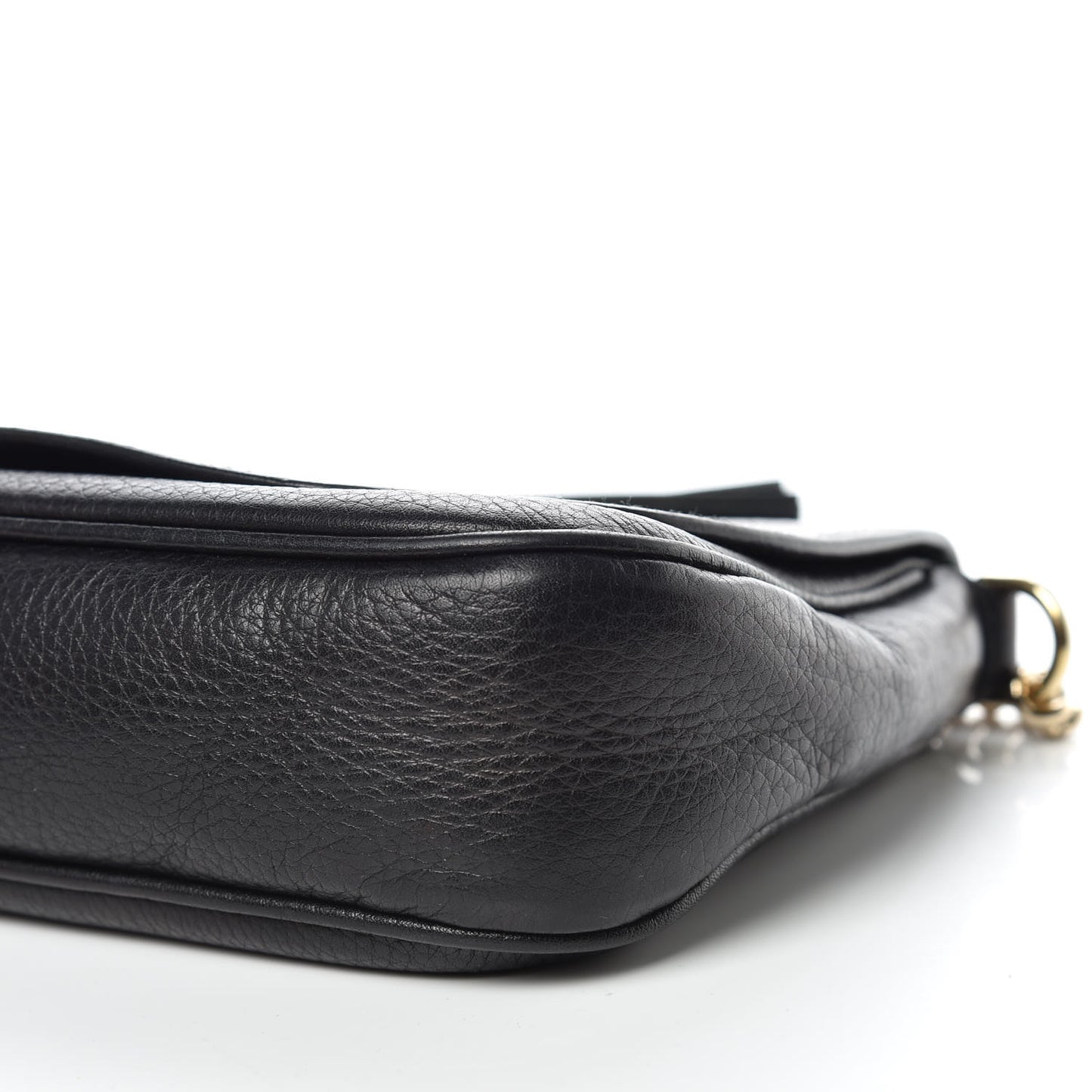 Pebbled Calfskin Medium Soho Flap Crossbody Black