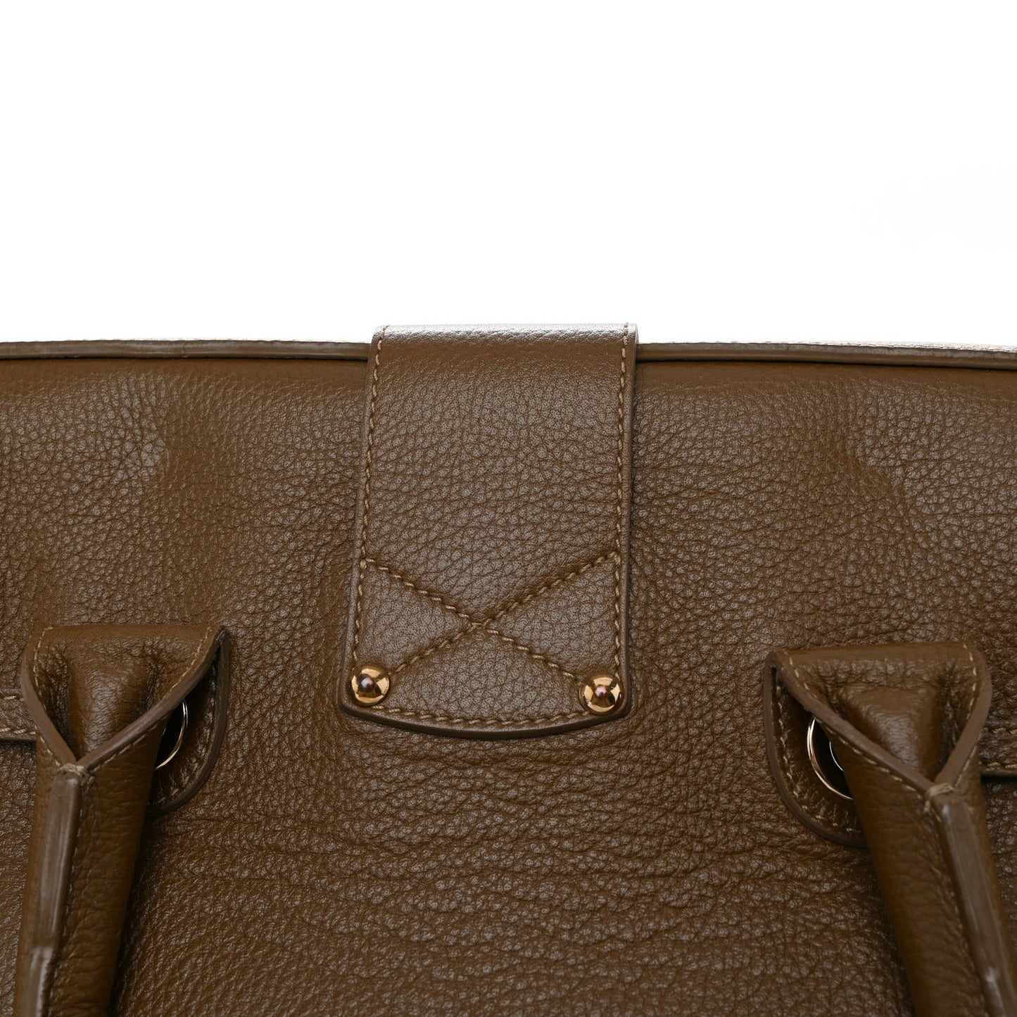 Grainy Calfskin Rosalie Satchel Dark Brown