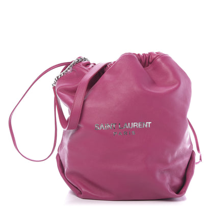 Saint Laurent Lambskin Teddy Drawstring Bag Freesia 1 of 10
