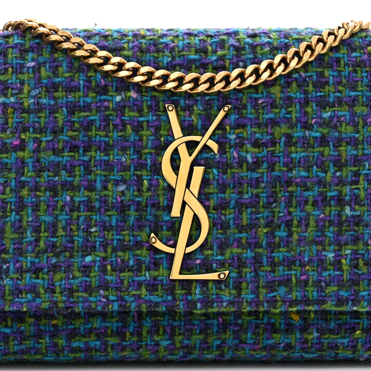 Tweed Small Monogram Kate Satchel Multicolor