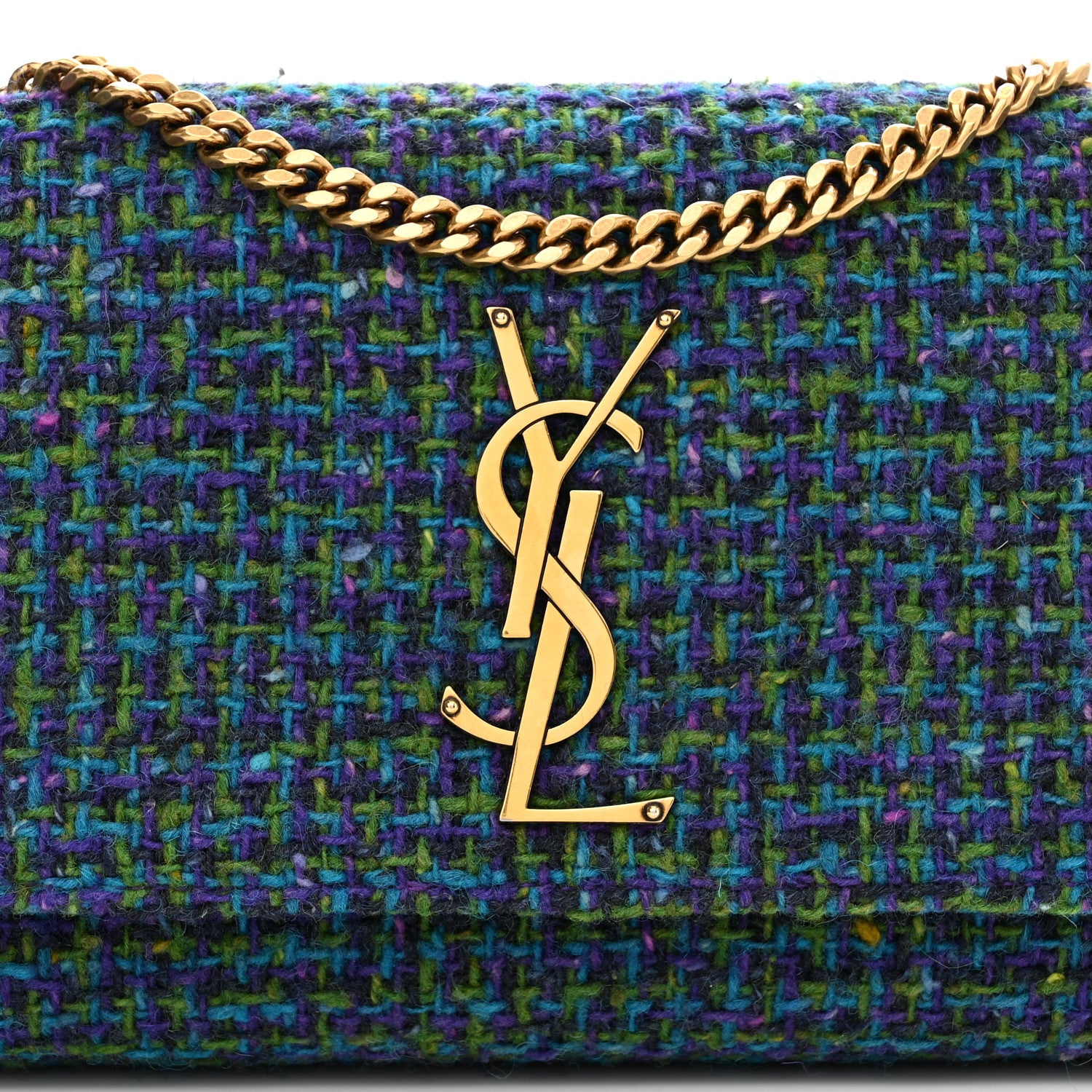 Saint Laurent Tweed Small Monogram Kate Satchel Multicolor 8 of 10