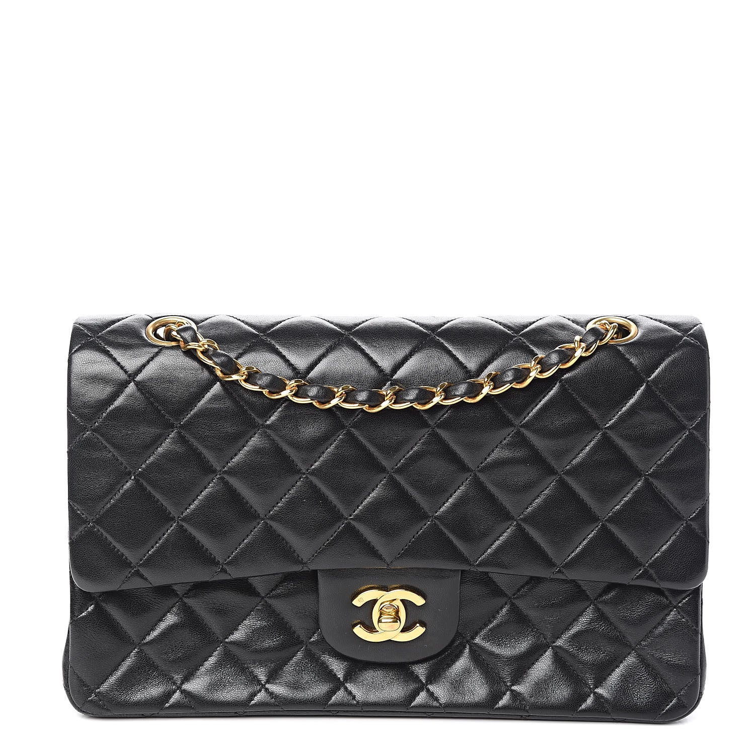 Chanel Lambskin Quilted Medium Double Flap Black 1 of 12