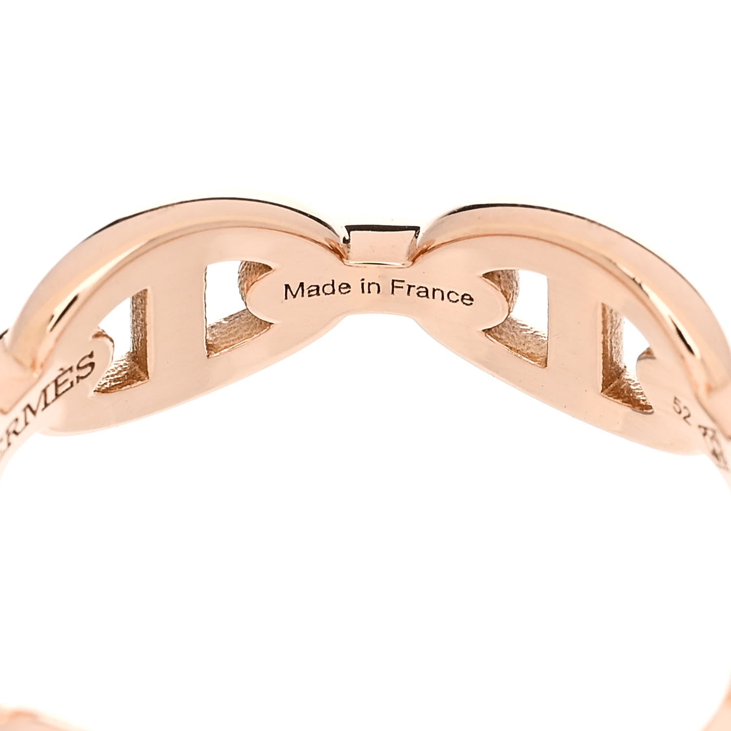 Hermes 18K Rose Gold PM Chaine d'Ancre Enchainee Ring 52 6 5 of 9