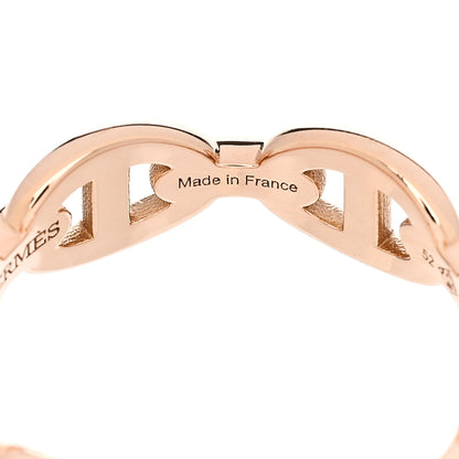 Hermes 18K Rose Gold PM Chaine d'Ancre Enchainee Ring 52 6 5 of 9