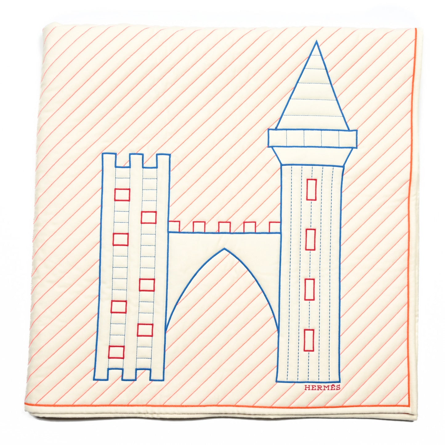 Wool Cashmere Embroidered Epopee Quilt White Creme