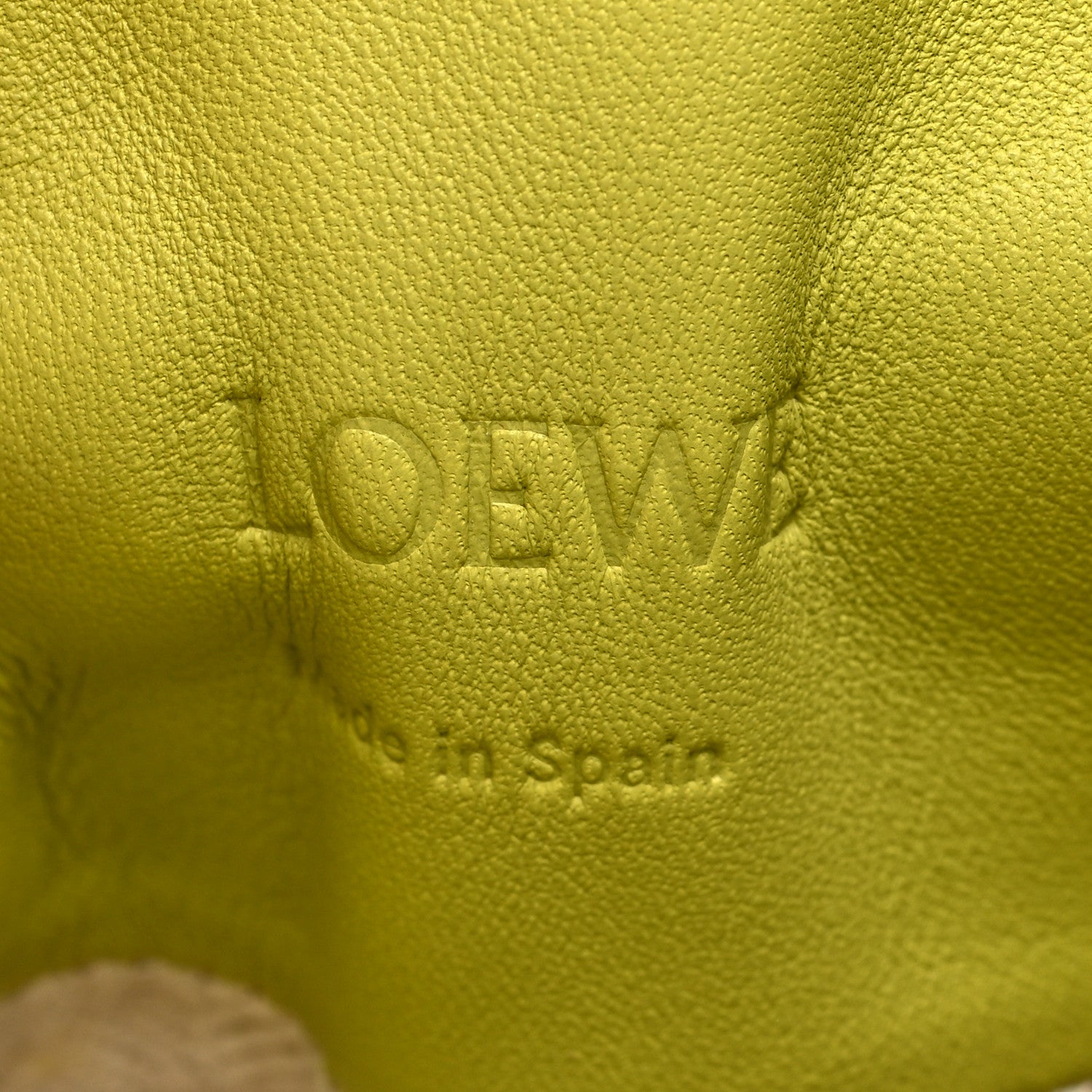 Loewe Calfskin Mini Drawstring Flamenco Knot Crossbody Pocket Bag Lime Green 6 of 9